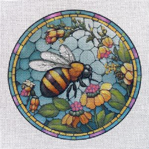 Honeybee 1 Round Needlepoint Canvas