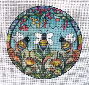 Honeybee 3 Round Needlepoint Canvas