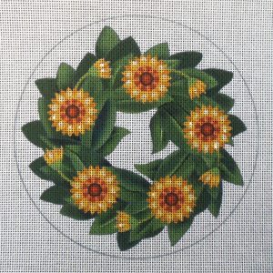 Sunflower Wreath Needlepoint Canvas