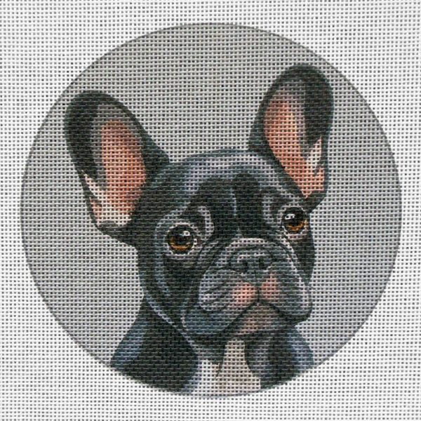 Black French Bulldog 3 Needlepoint Canvas