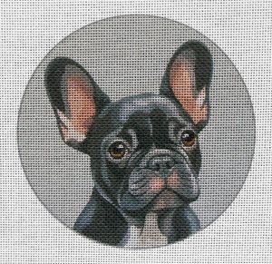 Black French Bulldog 3 Needlepoint Canvas