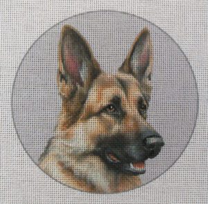 German Shepherd Needlepoint Canvas