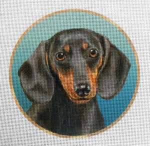 Dachshund (Black) Needlepoint Canvas