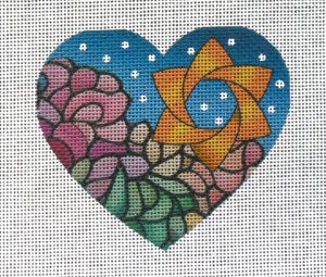 Sunny Israel Heart Needlepoint Canvas