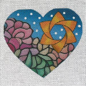 Sunny Israel Heart Needlepoint Canvas