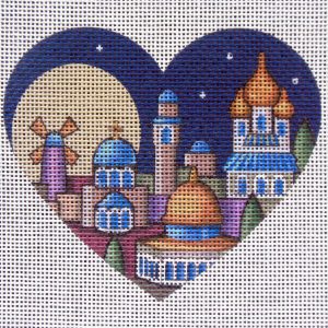 Jerusalem Moon Heart Needlepoint Canvas