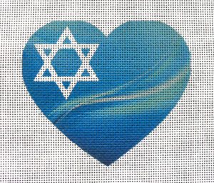 Star of David Sea Heart Needlepoint Canvas
