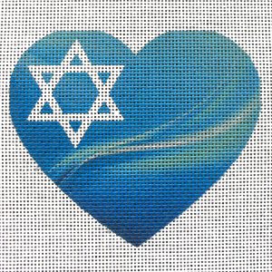 Star of David Sea Heart Needlepoint Canvas