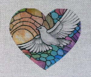 Soaring Dove Heart Needlepoint Canvas