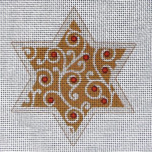 Berry Swirl Star of David Needlepoint Canvas
