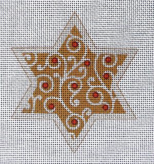 Berry Swirl Star of David Needlepoint Canvas