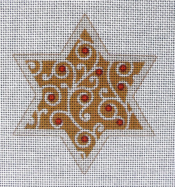 Berry Swirl Star of David Needlepoint Canvas