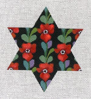 Anemone Star of David Needlepoint Canvas