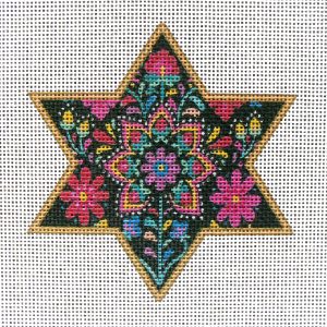 Folk Art Star of David Needlepoint Canvas