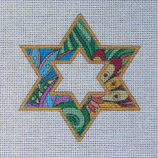 Abstract Star of David Needlepoint Canvas