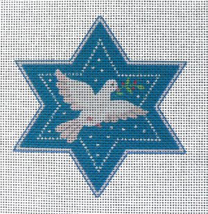 Peace Dove Star of David Needlepoint Canvas