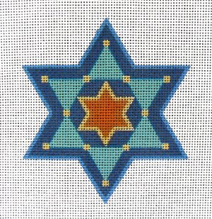 Star Spray Star of David Needlepoint Canvas
