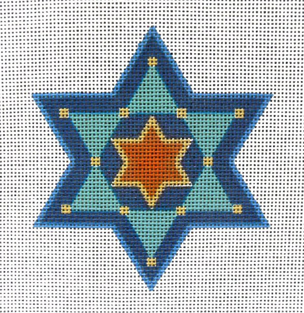 Star Spray Star of David Needlepoint Canvas