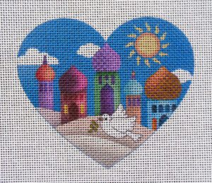 Sunny Jerusalem Heart Needlepoint Canvas