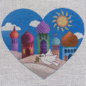 Sunny Jerusalem Heart Needlepoint Canvas