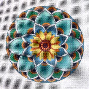 Sunflower Prism Round Needlepoint Canvas