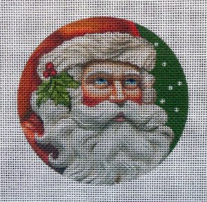 Santa Watches Ornament Needlepoint Canvas