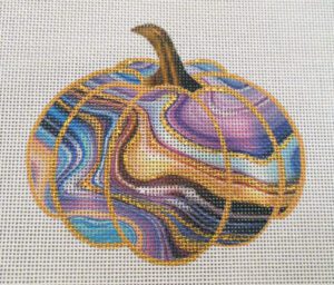 Amethyst Geode Pumpkin Needlepoint Canvas