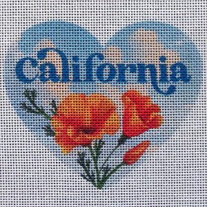 California Heart Needlepoint Canvas