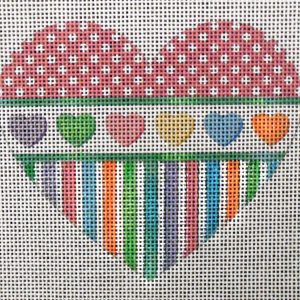 Candy Hearts Needlepoint Canvas