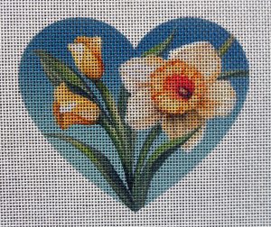 Daffodil Heart Needlepoint Canvas