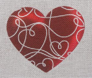Doodle Heart Needlepoint Canvas