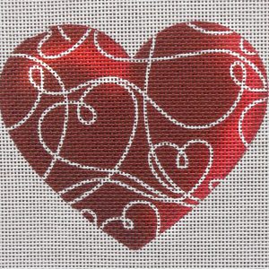 Doodle Heart Needlepoint Canvas