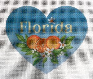 Florida Heart Needlepoint Canvas
