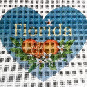 Florida Heart Needlepoint Canvas