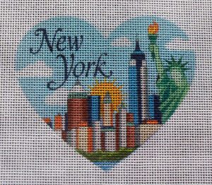 New York Heart Needlepoint Canvas