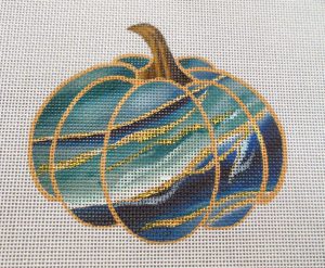 Oceanic Geode Pumpkin Needlepoint Canvas
