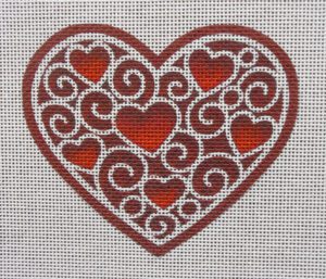 Paper Lace Heart Needlepoint Canvas