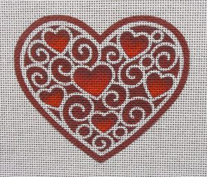 Paper Lace Heart Needlepoint Canvas