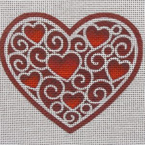 Paper Lace Heart Needlepoint Canvas