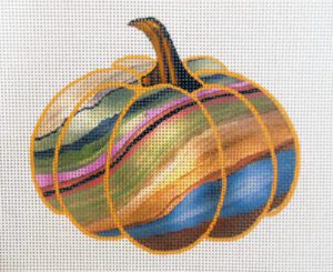 River Rock Geode Pumpkin Needlepoint Canvas