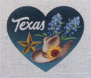 Texas Heart Needlepoint Canvas