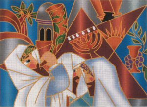 Abstract Tallit Bag Needlepoint Canvas