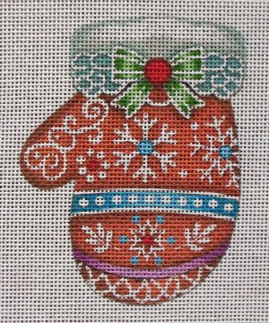 Gingerbread Cookie Mitten Needlepoint Canvas