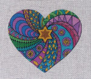 Spiral Heart Needlepoint Canvas