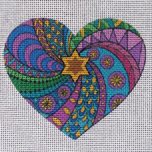 Spiral Heart Needlepoint Canvas