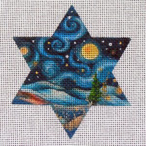 Starry Night Star of David Needlepoint Canvas