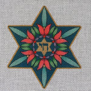 Tulip Star of David Needlepoint Canvas