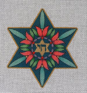 Tulip Star of David Needlepoint Canvas