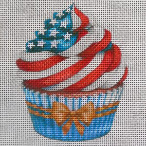 Patriotic Cupcake Needlepoint Canvas