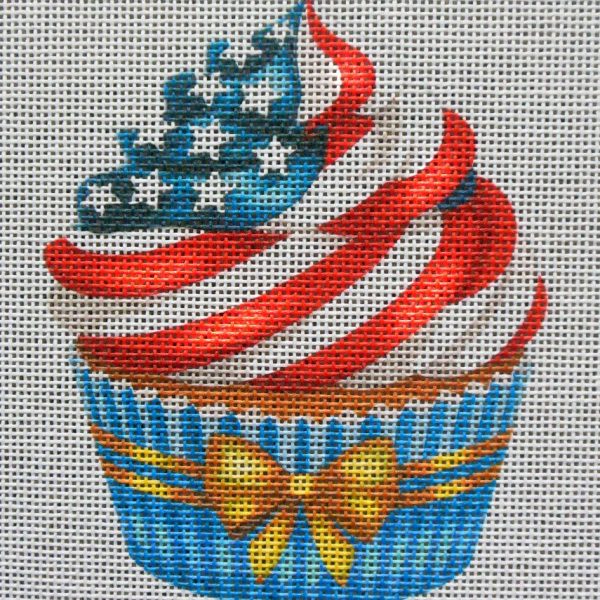 Patriotic Cupcake Needlepoint Canvas